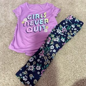 Jumping Beans Purple and Navy Floral Pajama Set